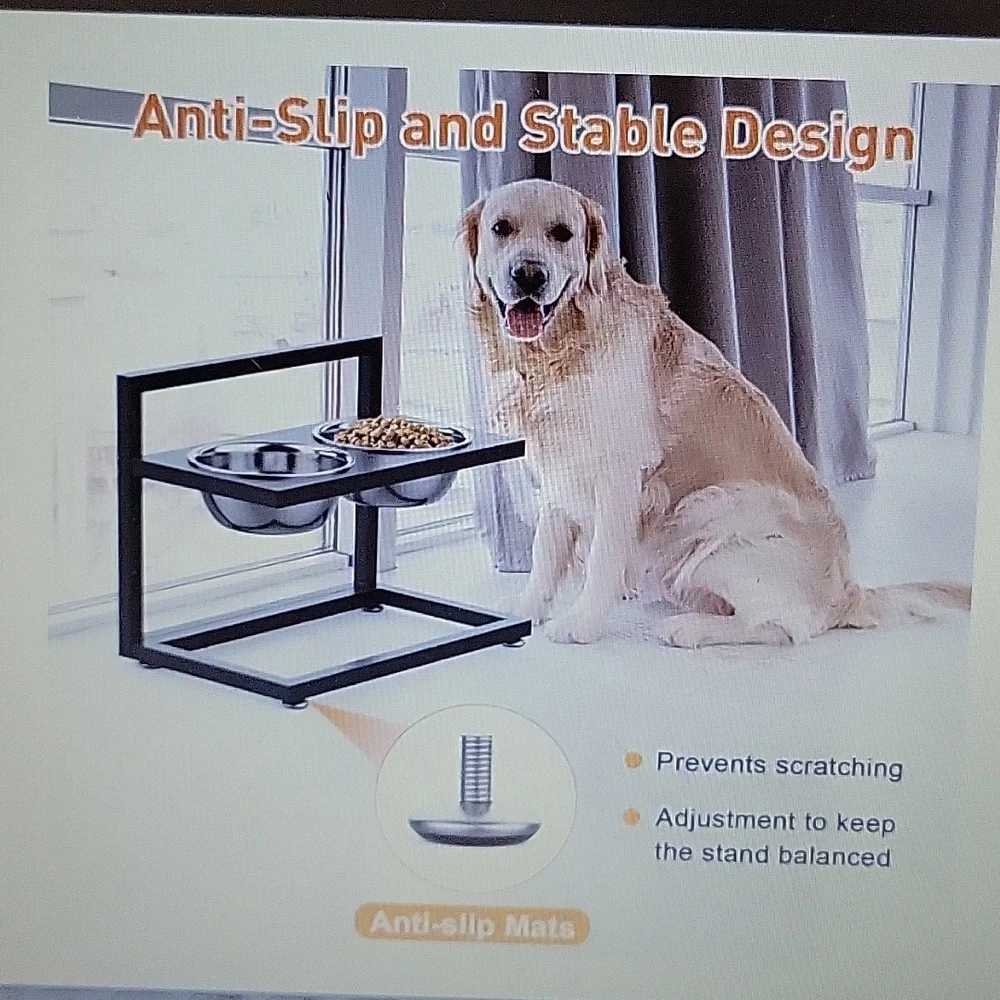 DiroPet elevated raised dog bowls stainless steel 4 adjustable heights New